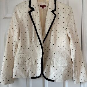 Merona Women's Blazer - Black Polka Dots on Cream